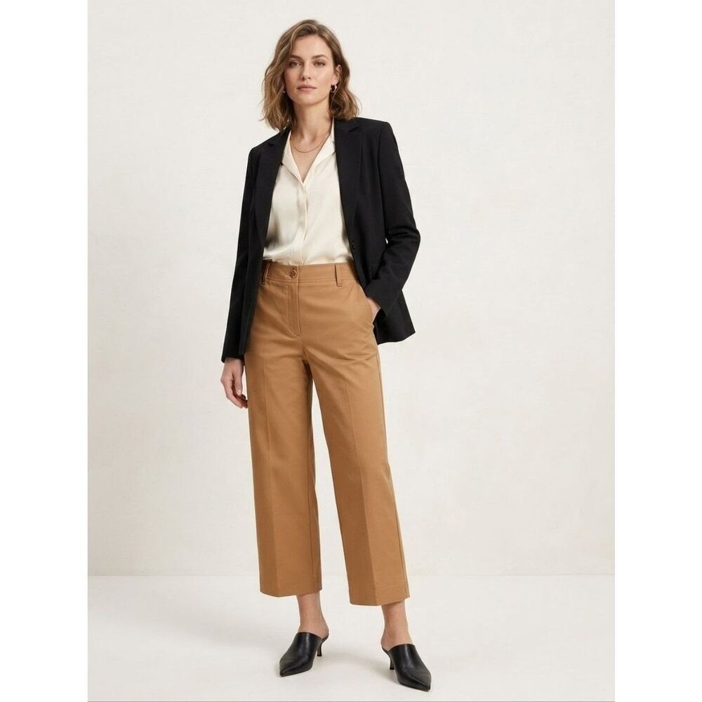 Marc Cain Collections Camel Cropped Straight Leg Pants Size 4 Small